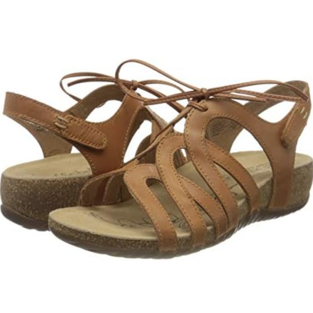 Josef Seibel Natalya Brown Cognac Gladiator Sandals Women's EU 39 US 8-8.5